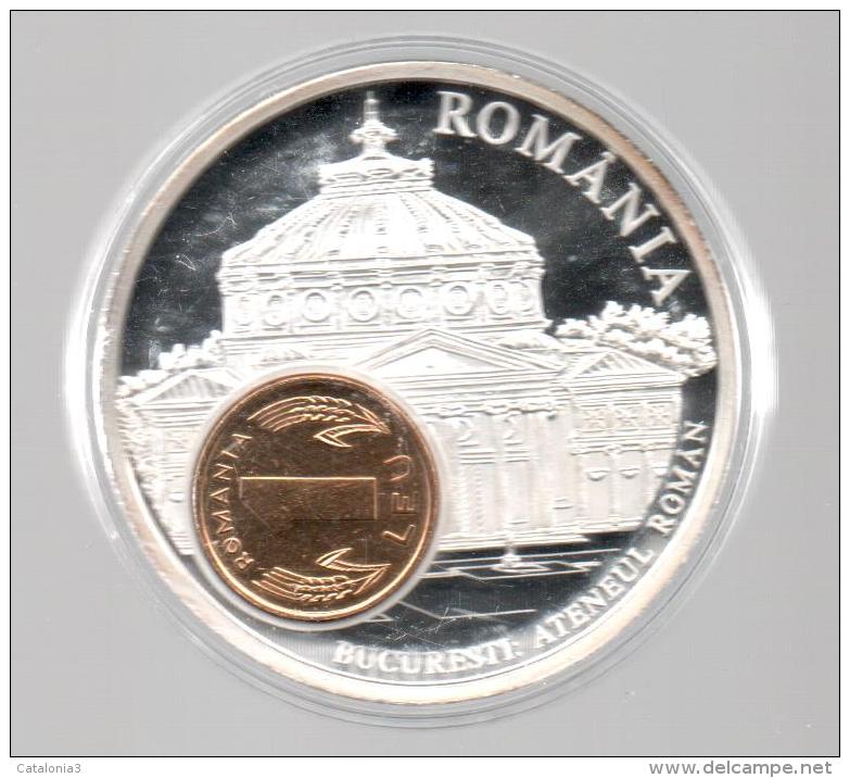 RUMANIA - EL DINERO DE EUROPA - Medalla 50 Gr / Diametro 5 Cm Cu Versilvert Polierte Platte - Romania