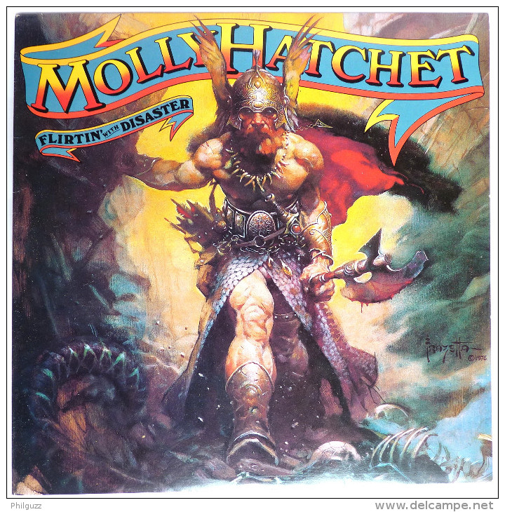 RARE Disque Vinyle 33T MOLLY HATCHET Flirtin' With Disaster - EPIC 83791 1976 POCHETTE FRAZETTA - Dischi & CD