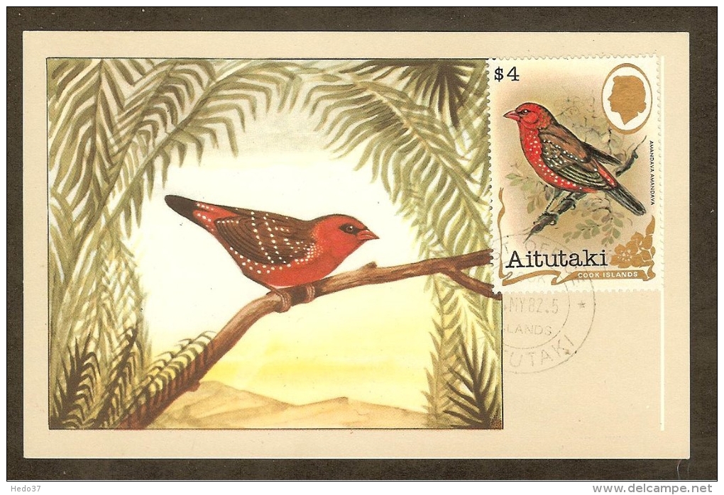 AITUTAKI Carte Maximum - Bengali Rouge - Aitutaki