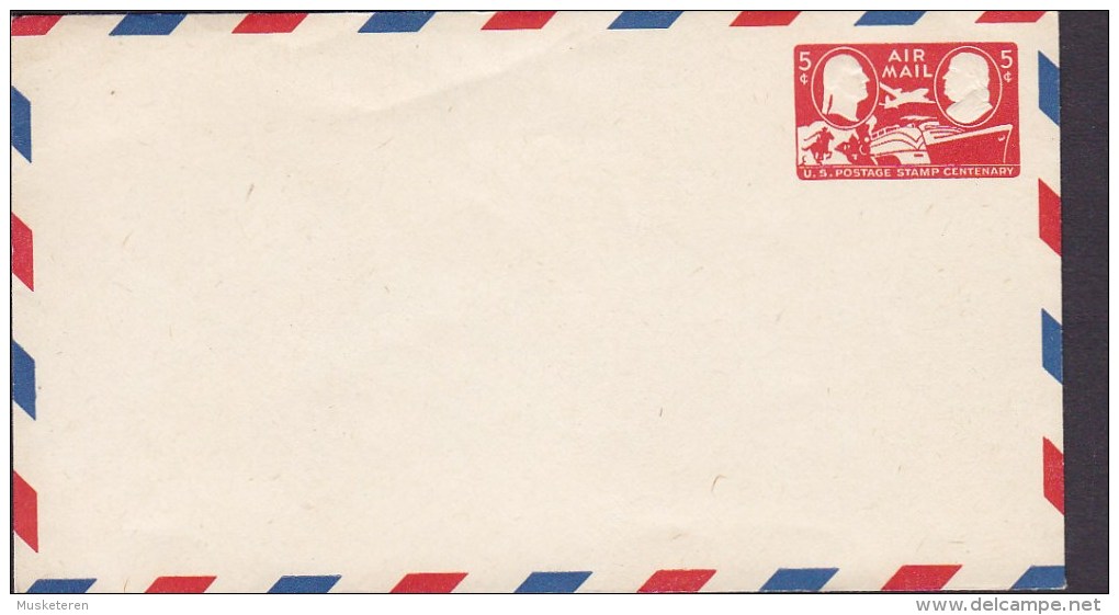 United States Postal Stationery Ganzsache Entier 5 C. Air Mail Washington & Franklin Transports Cover Lettre - 1941-60