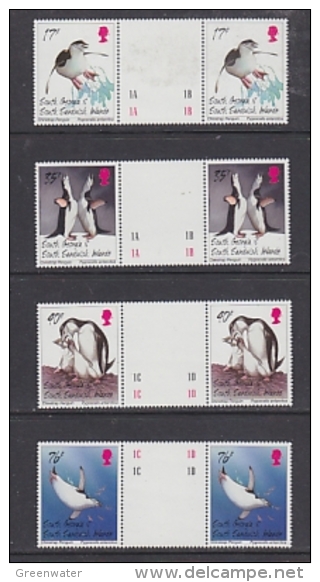 South Georgia 1996 Chinstrap Penguins 4v Gutter  ** Mnh (24728) - Südgeorgien