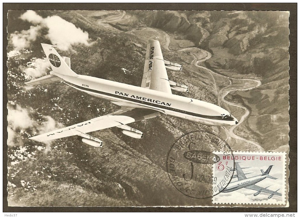 BELGIQUE Carte Maximum - Boeing 707 - Other & Unclassified