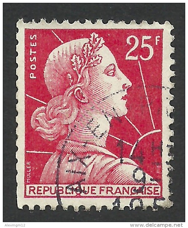 France, 25 F. 1959, Sc # 756, Mi # 1226, Used. - 1955-1961 Maríanne De Muller