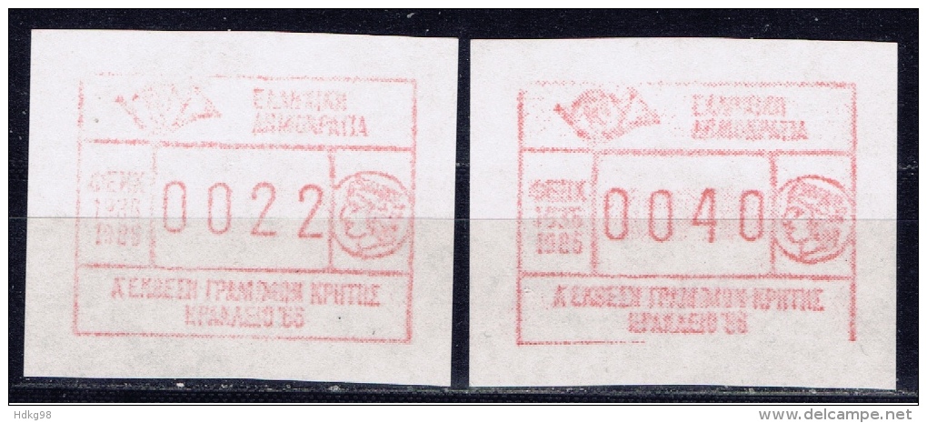 GR+ Griechenland 1986 Mi 4 Mnh ATM IRAKLION Dr 22, Dr 40 - Viñetas De Franqueo [ATM]