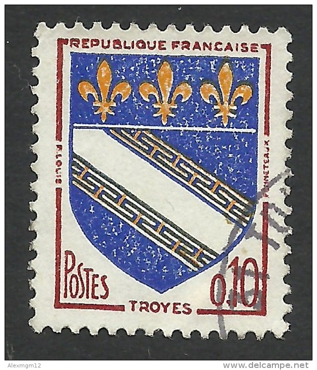 France, 10 C. 1963, Sc # 1041, Mi # 1420, Used. - 1941-66 Escudos Y Blasones