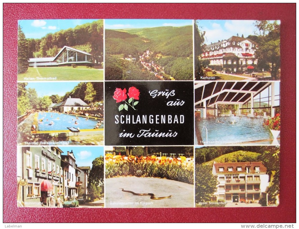 HOTEL SCHLANGENBAD TAUNUS GERMANY PICTURE MUSEUM EXPOSITION ADVERTISING DESIGN ORIGINAL PHOTO POST CARD PC STAMP - Auerbach (Vogtland)