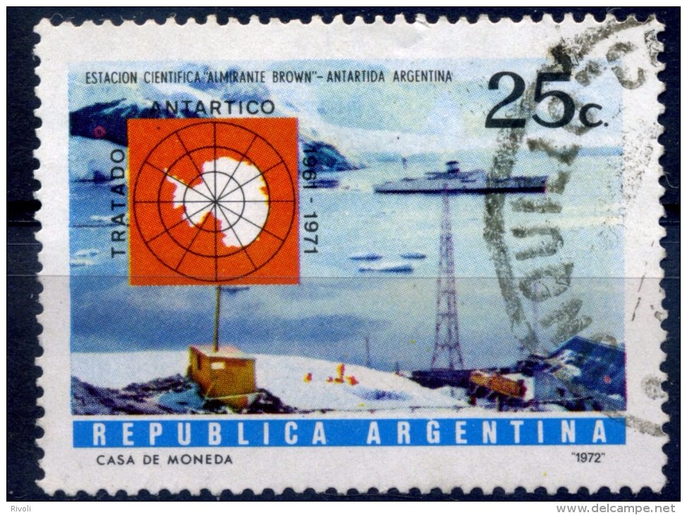 ARGENTINE - 1972 - STATION SCIENTIFIQUE ALMIRANTE BROWN YVERT N° 920 OBLITERE - Stations Scientifiques & Stations Dérivantes Arctiques