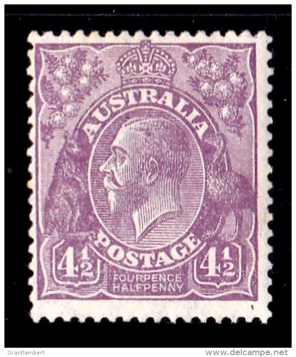 Australia 1928 King George V 41/2d Violet Small Multiple Wmk P13.5 MH  SG 103 - Neufs