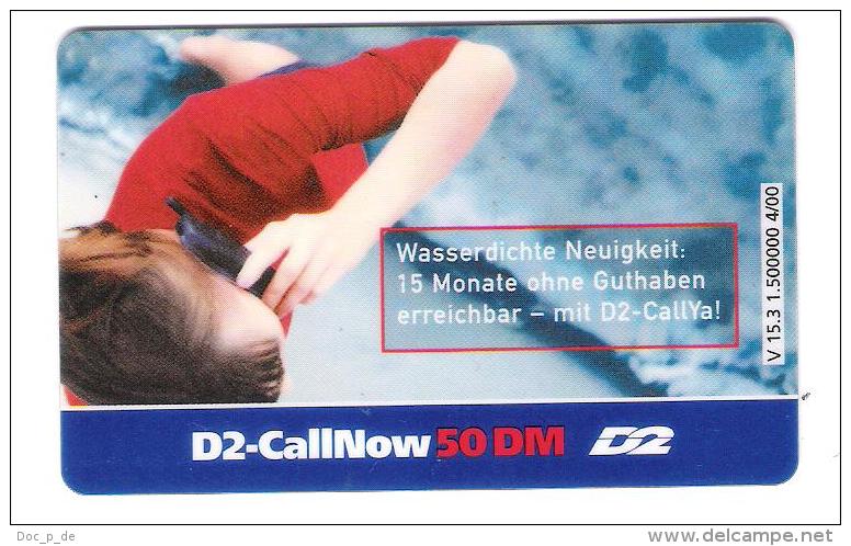 Germany - D2 Vodafone - Call Now Card - Girl - V15.3 - Date 11/02 - GSM, Voorafbetaald & Herlaadbare Kaarten