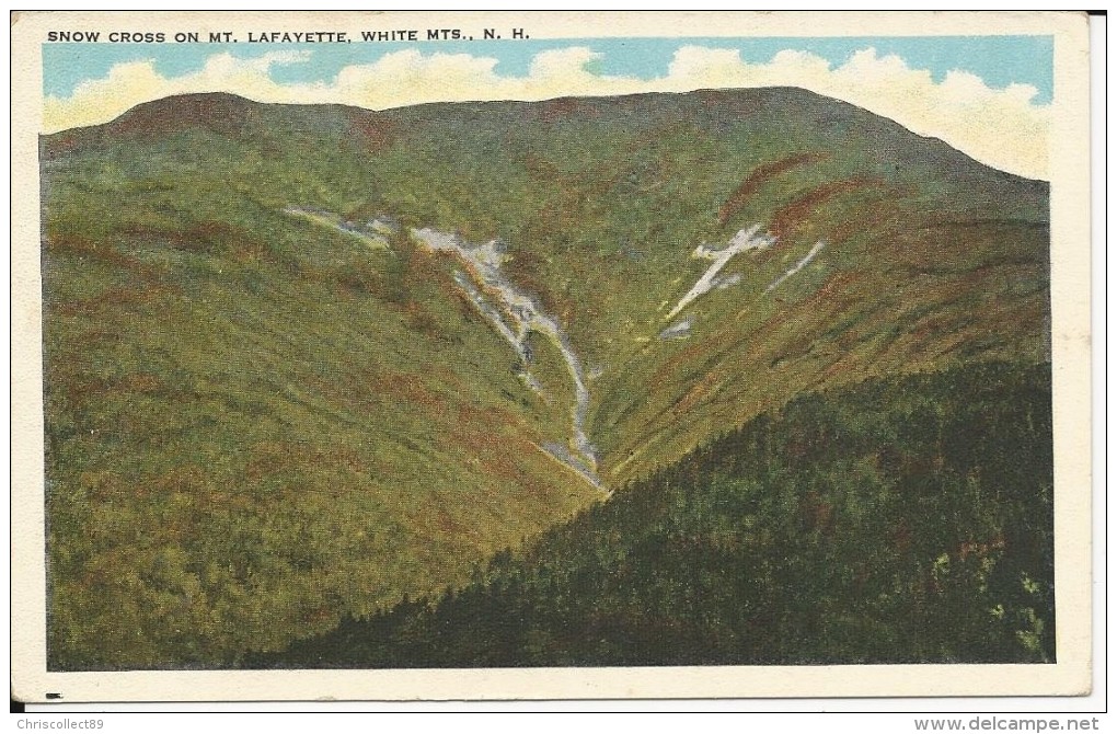 Carte Postale  Etats Unis  : Snow Cross On Mt Lafayette- White Mountains  N.H - White Mountains