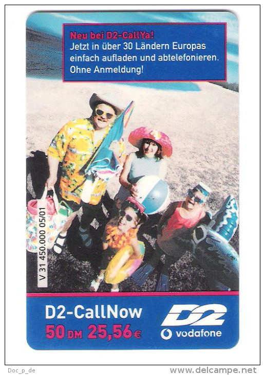 Germany - D2 Vodafone - Call Now Card - On Beach - V31 - Date 11/03 - GSM, Voorafbetaald & Herlaadbare Kaarten