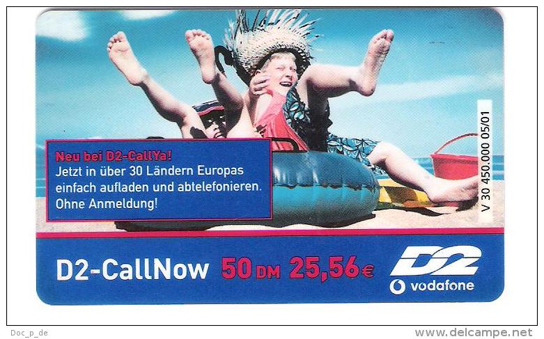 Germany - D2 Vodafone - Call Now Card - On Beach - V30 - Date 10/03 - GSM, Voorafbetaald & Herlaadbare Kaarten