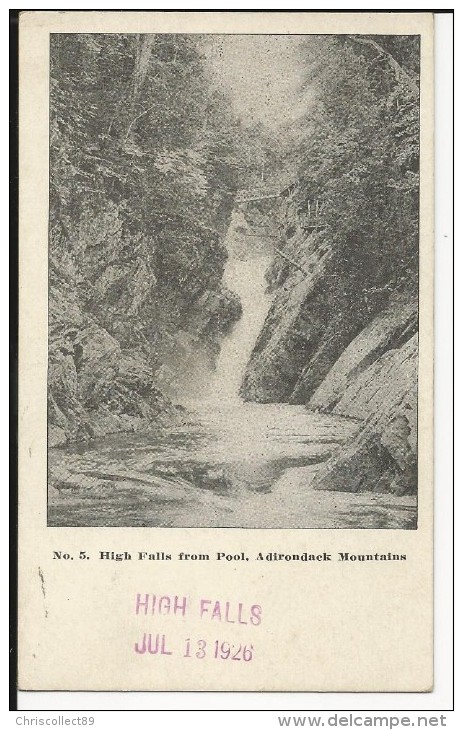 Carte Postale  Etats Unis  : High Falls From Pool Adirondack Mountains - Adirondack