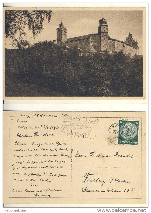 AK Coburg Echt Gel. 22. 4. 1934 S/w (324-AK155) - Coburg