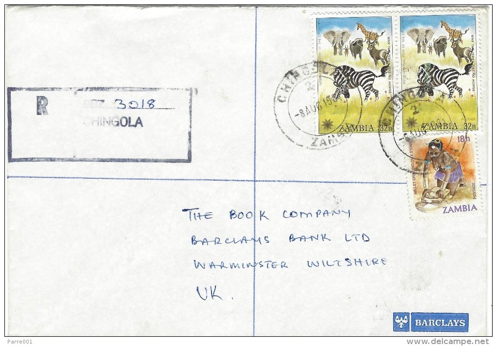 Zambia 1981 Chingola Year Of The Child 32n Barclays Bank Registered Cover - Zambia (1965-...)