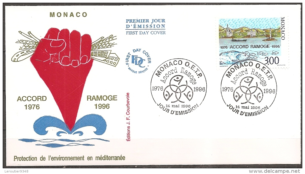 Monaco - Enveloppe 1er Jour Datée Du 14/05/1996,timbre 2038  (bon état) - FDC
