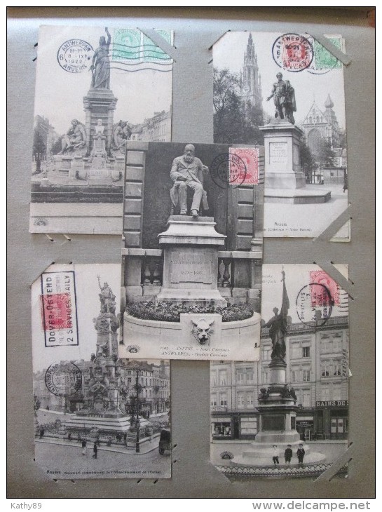 ANVERS ANTWERPEN (Belgique) LOT 5 Cartes Statue Loos, Rubens, Monument De L'Escaut, Furie Française, Henri Conscience - Autres & Non Classés