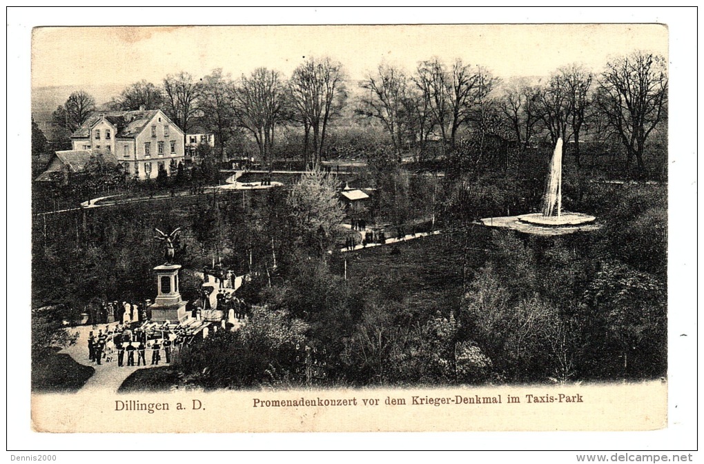 DILLINGEN A. D. - Promenadenkonzert Vor Dem Krieger-Denkmal Im Taxis-Park - Dillingen