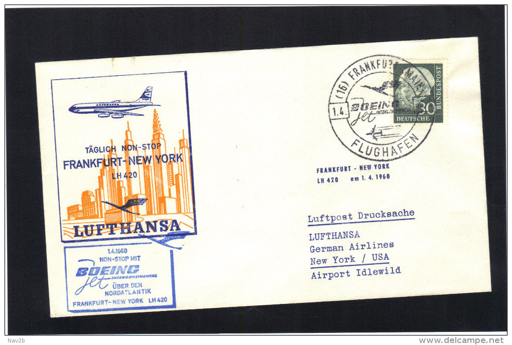 1 Avril 1960 . Vol  Non - Stop LUFTHANSA  Francfort - New York Sur Boeing Jet . - Flugzeuge