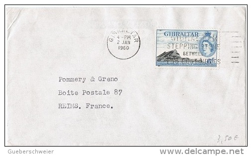 L-GB 63 - GIBRALTAR N° 138 Sur Lettre Pour Reims - Gibilterra