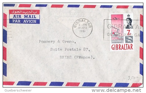 L-GB 65 - GIBRALTAR N° 152 Sur Lettre Par Avion Pour Reims - Gibilterra