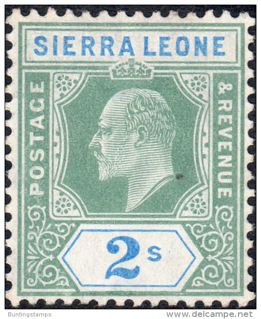 Sierra Leone 1905 SG96  Wmk MultCrown CA 2/= Green+ultramarine  Lightly Mounted Mint - Sierra Leone (...-1960)