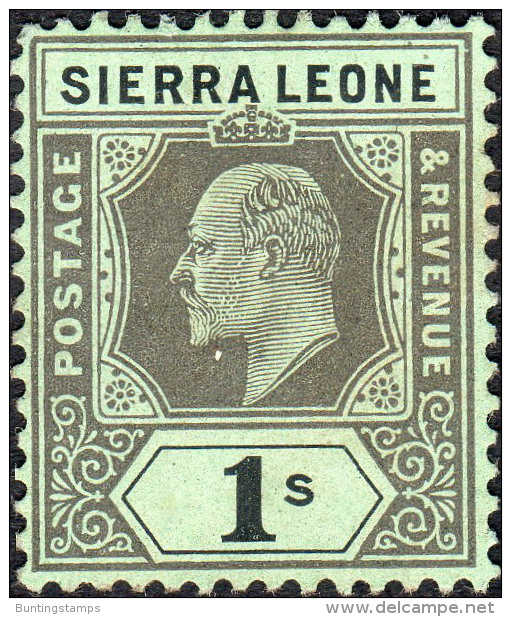 Sierra Leone 1907-12 SG99*108  set to 1/= incl shades  lightly mounted mint