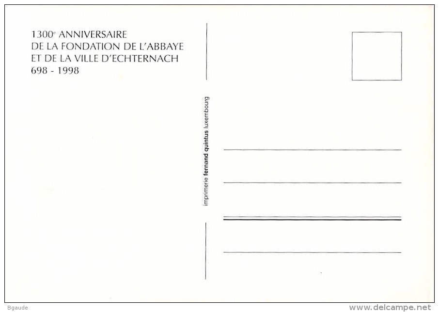 LUXEMBOURG  CARTE MAXIMUM  NUM-YVERT  1406 ECHTERNACH 1300 ANS - Maximumkarten