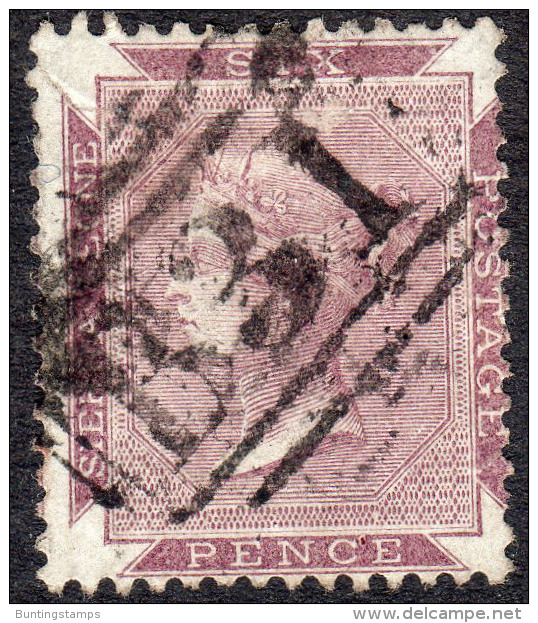 Sierra Leone 1865 SG2 6d Grey-lilac No Wmk  Fine B31 Cancel - Sierra Leone (...-1960)