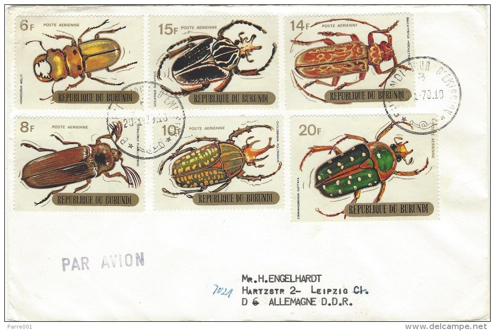 Burundi 1970 Beetles First Day Cancellation FDC Cover - Gebruikt