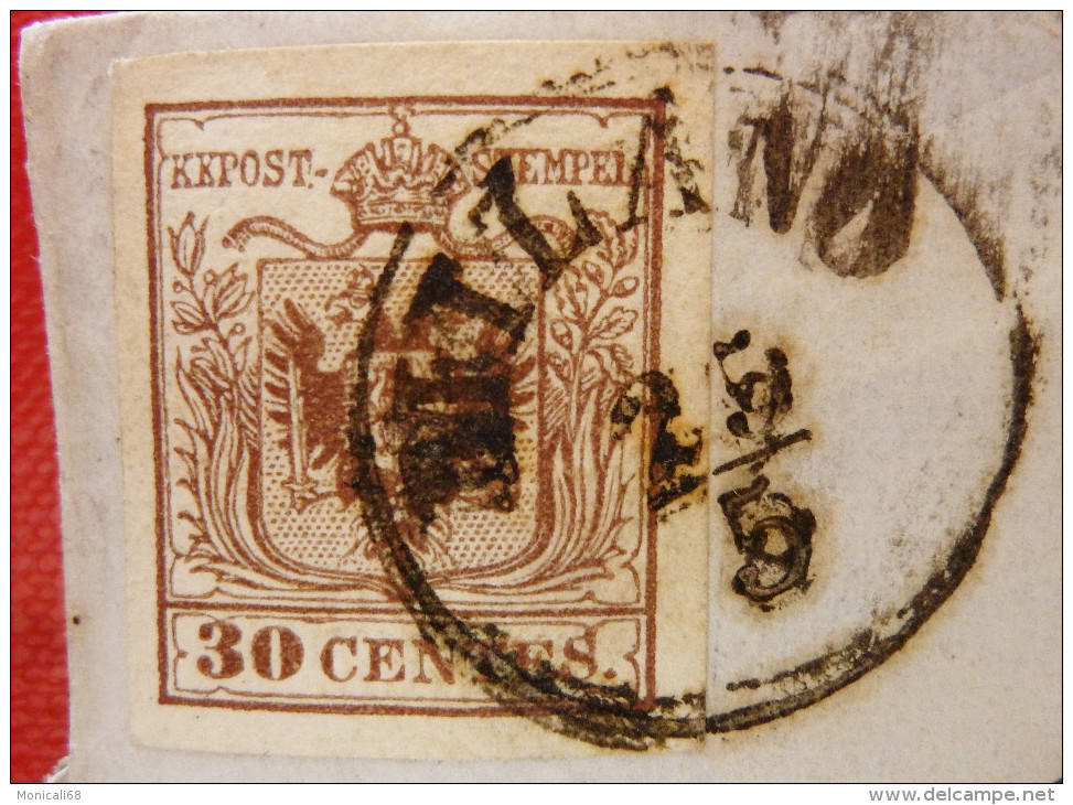 Lombardo Veneto 1855 Lettera Da Milano (C1) - I Emissione30 Centes Marrone - Lombardo-Vénétie