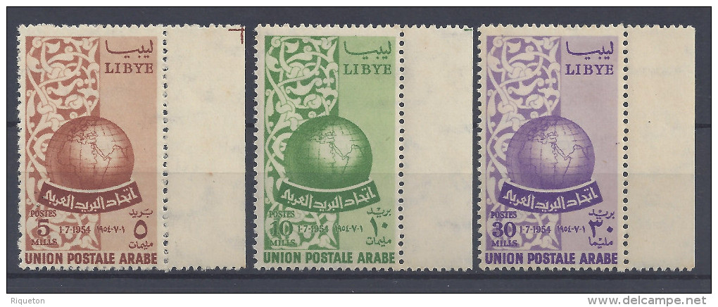 LIBYE - 1955 -  " UNION POSTALE ARABE " - N° 138 à 140 -  XX - MNH - TB - - Libya