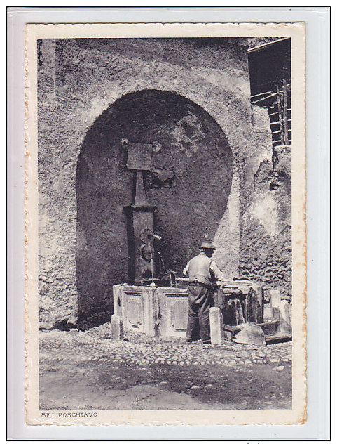 Poschiavo (GR) Dorfbrunnen, Lichtdruck, 1930    ***29558 - Poschiavo