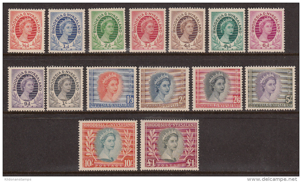 Rhodesia & Nyasaland 1954-56, Mint No Hinge/ Mint Mounted, See Desc, Sc# 1-15, SG 1-15, Need 3a - Rhodesië & Nyasaland (1954-1963)