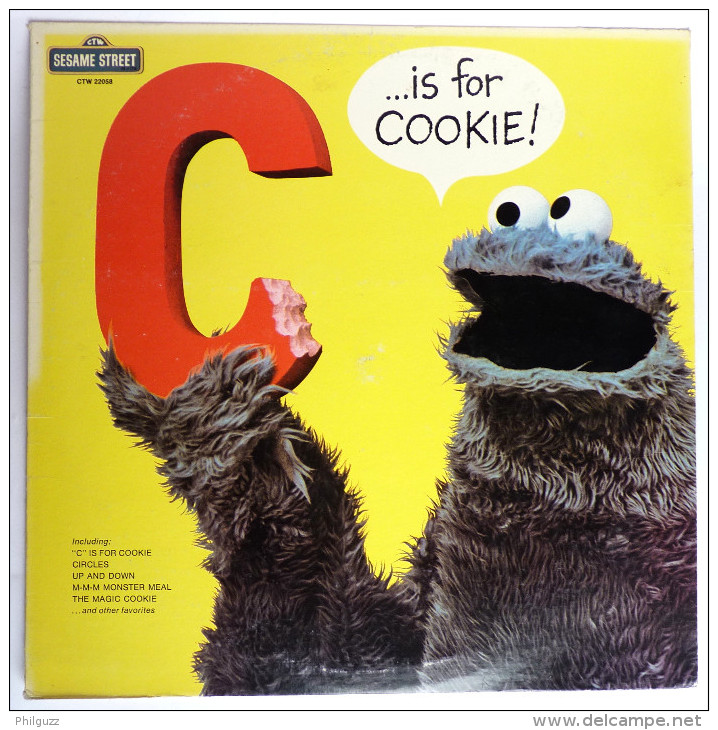 RARE Disque Vinyle 33T SESAME STREET - IS FOR COOKIE ! - CRA CTW 22058 1974 RUE SESAME - Disques & CD