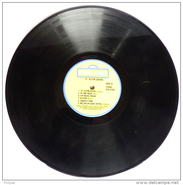 RARE Disque Vinyle 33T SESAME STREET - IS FOR COOKIE ! - CRA CTW 22058 1974 RUE SESAME - Schallplatten & CD