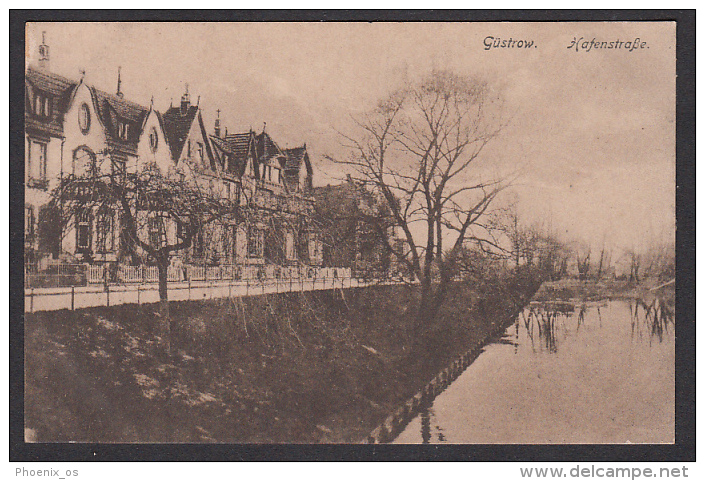 GERMANY - Güstrow, Gustrow - Old Postcard, Hafenstrasse - Guestrow