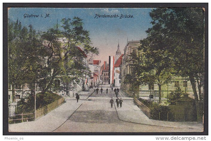 GERMANY - Güstrow, Gustrow - Old Postcard, Brucke, Bridge - Guestrow