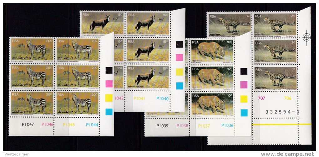 SOUTH AFRICA, 1976, MNH Control Block Of  6, Animals, M 500-503 - Neufs