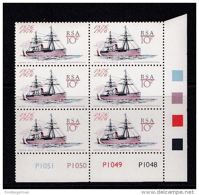 SOUTH AFRICA, 1976, MNH Control Block Of  6, Sea Post M 506 - Ongebruikt