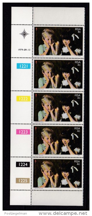 SOUTH AFRICA, 1979, MNH Control Block Of  5, Christmas,  M 560 - Neufs