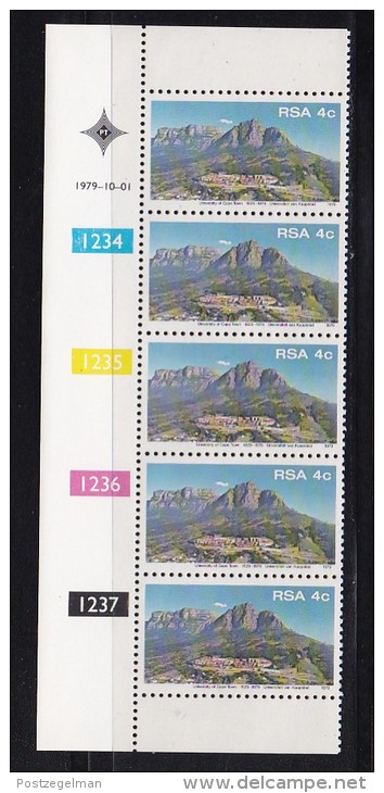 SOUTH AFRICA, 1979, MNH Control Block Of  5,Cape Town University,  M 561 - Unused Stamps