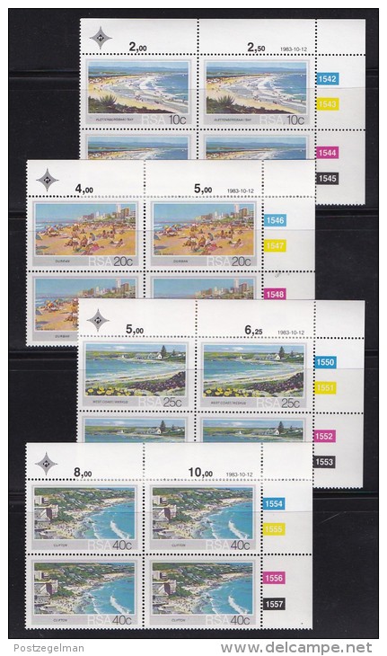 SOUTH AFRICA, 1983, MNH Control Block Of 4, Tourism,  M 638-641 - Unused Stamps