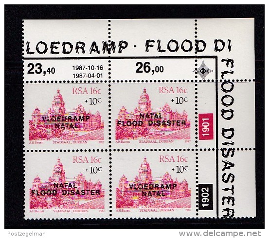 SOUTH AFRICA, 1987, MNH Control Block Of 4, Natal Flood Disaster,  M 714-715 - Unused Stamps