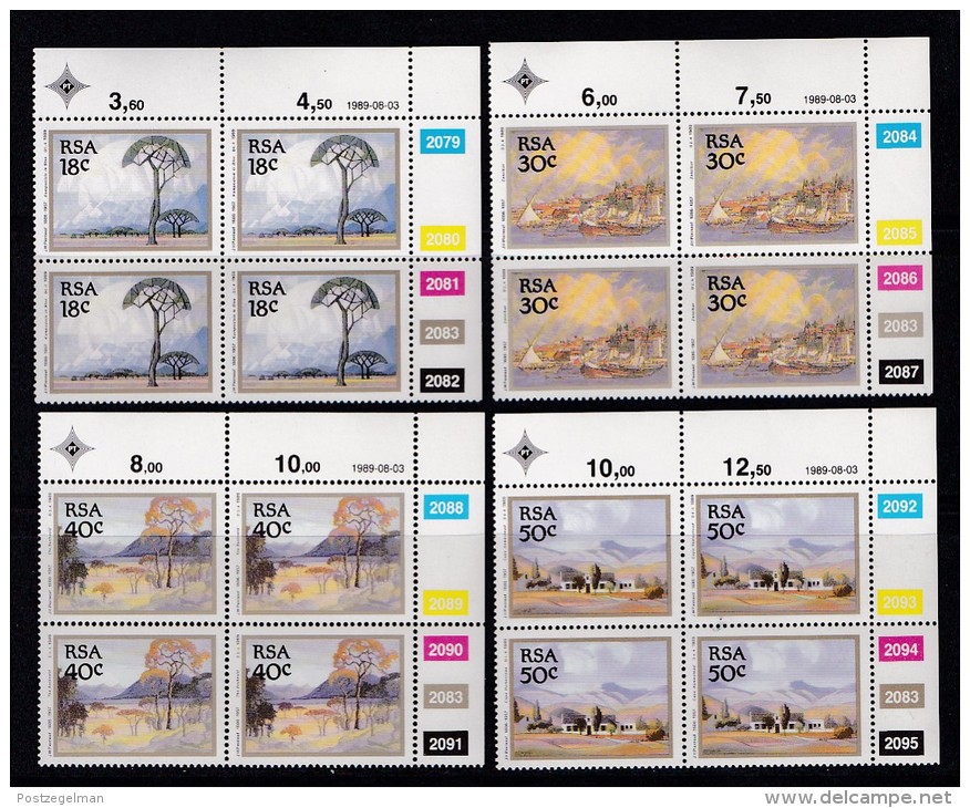 SOUTH AFRICA, 1989, MNH Control Block Of 4, Pierneef Paintings, M 779-782 - Unused Stamps