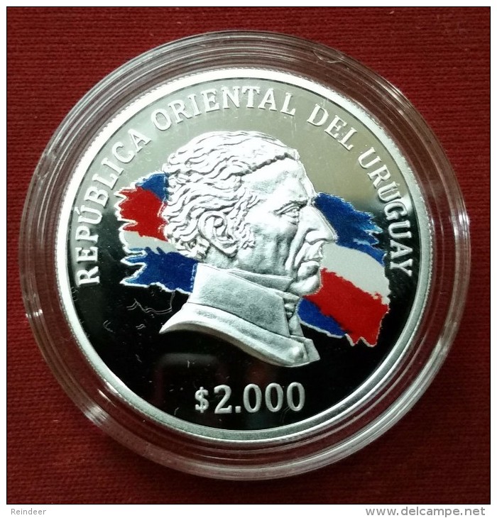 ® URUGUAY CONMEMORATIVA Reglamento De Tierras $2.000 - Plata Color (2015) NEW!!! - Uruguay