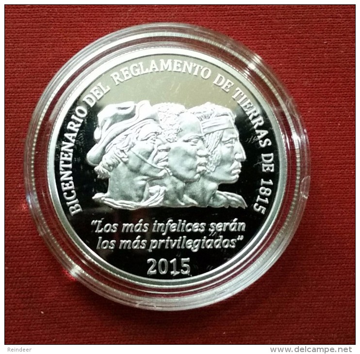 ® URUGUAY CONMEMORATIVA Reglamento De Tierras $2.000 - Plata Color (2015) NEW!!! - Uruguay