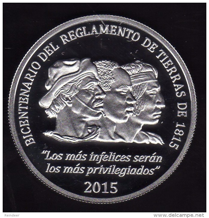 ® URUGUAY CONMEMORATIVA Reglamento De Tierras $2.000 - Plata Color (2015) NEW!!! - Uruguay