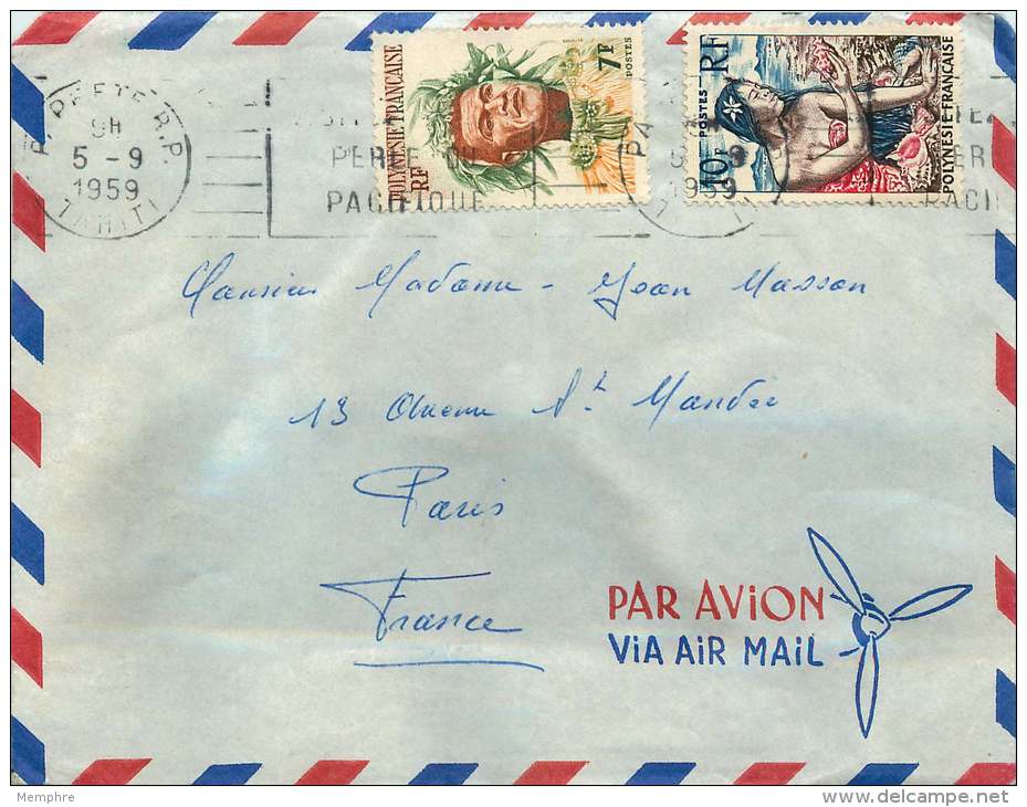 1960  Lettre Avion Pour La France  Yv 7 Et 9 - Brieven En Documenten