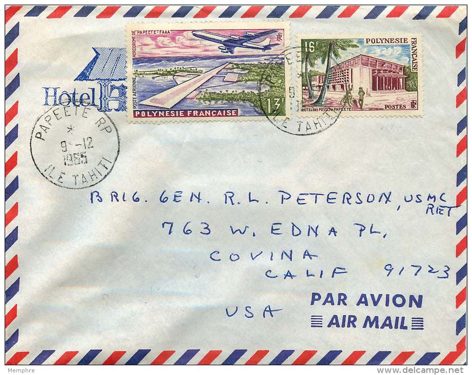 1965 Lettre Avion Pour Les USA   Yv 14 Et PA 5 - Lettres & Documents